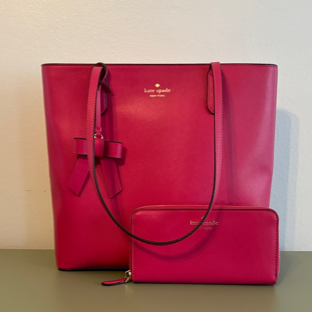 Kate Spade Fuchsia Tote and Wallet Set